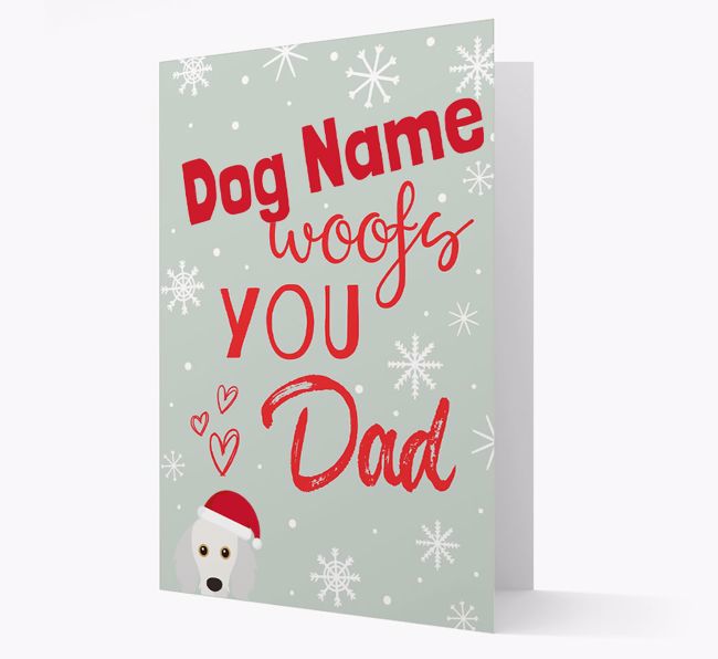 'I Woof You Dad' Card with your {breedFullName} Christmas Icon